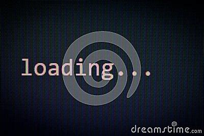 loading message  display screen black background data progress