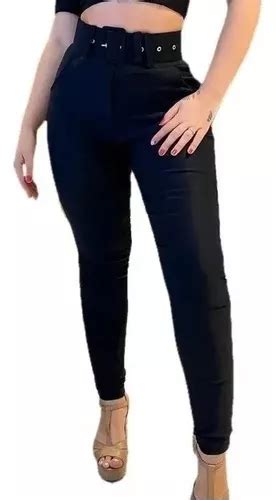 Calça Feminina Social Bengaline Alfaiataria Cinto Skinny Parcelamento