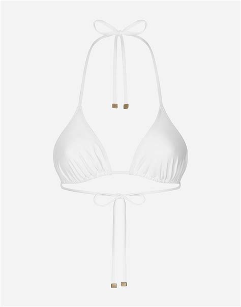 Triangle Bikini Top In White For Women Dolceandgabbana® Us