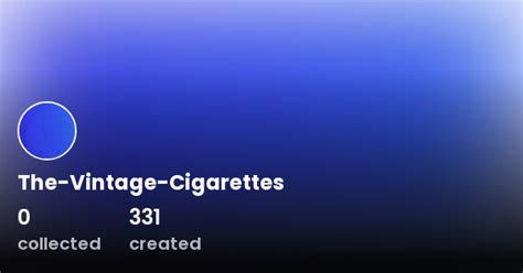 The Vintage Cigarettes Profile Opensea