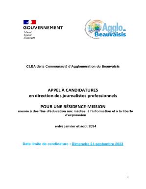 Remplissable En Ligne Appel Candidatures En Direction Des Journalistes