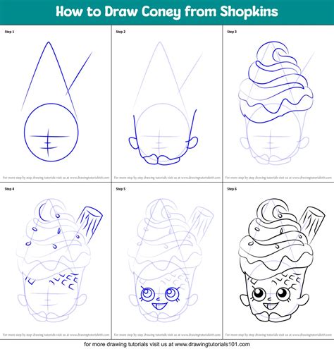 How To Draw Coney From Shopkins Printable Step By Step Drawing Sheet