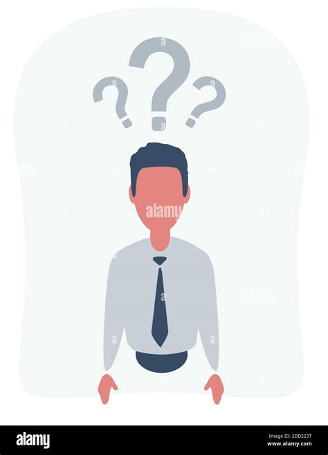 Man Is Thinking Question Mark Vector Illustration Stock Vector Image