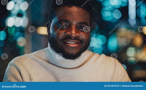 Close Up Portrait Of A Handsome Black Man Wearing Stylish White