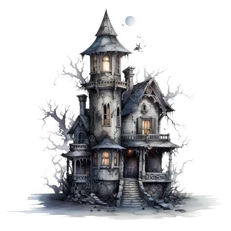 Spooky Haunted House Halloween Haunted House PNG Transparent Image