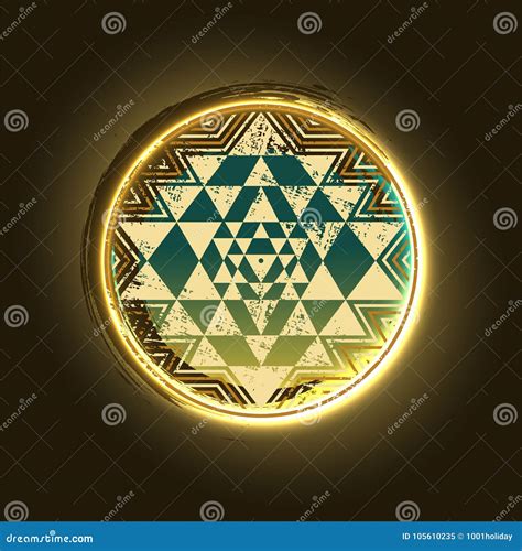 Sri Yantra Glowing Vector Symbol | CartoonDealer.com #105610464