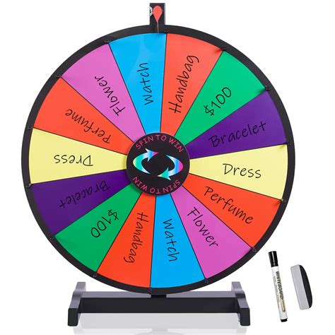 IElyiEsy 24 Spinning Prize Wheel Of Fortune 14 Slots Spinner Wheel For