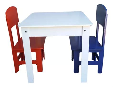 Mesinha Mesa De Madeira Mdf Infantil C Cadeiras Desmontável