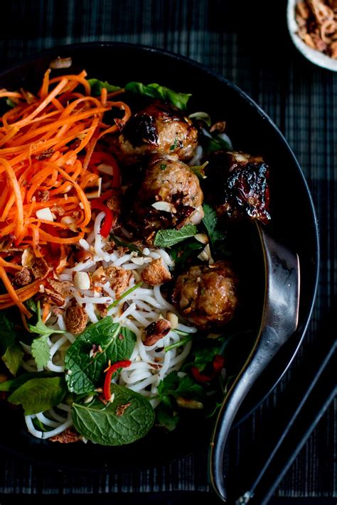 Vietnamese Sticky Pork Meatball And Coconut Noodle Bowls The Brick Kitchen