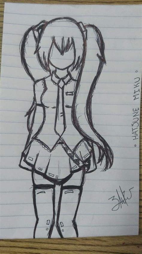 Dibujo De Hatsune Miku Echo A Lápiz Creo Indie Drawings Easy