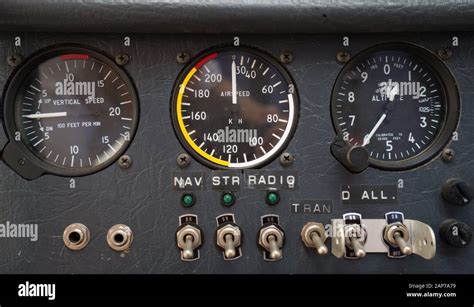 Microlight Ultralight aircraft instrument panel Stock Photo - Alamy