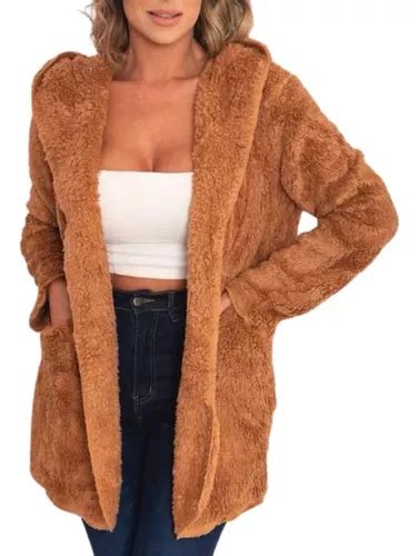 Casaco Teddy Feminino Inverno Capuz Blogueira MercadoLivre