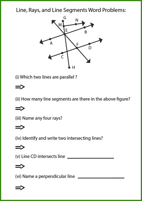 Free Lines Rays And Line Segments Worksheet Pages