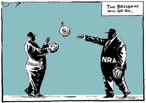 Political cartoon U.S. Congress baseball shooting NRA gun control | The ...