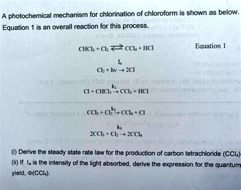 photochemical mechanism  chlorination  chloroform