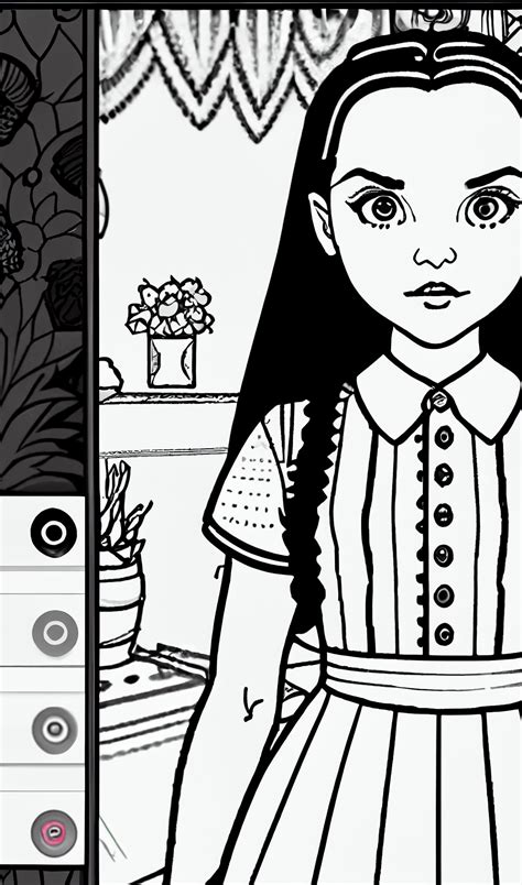 Wednesday Addams Coloring Pages Coloring Nation