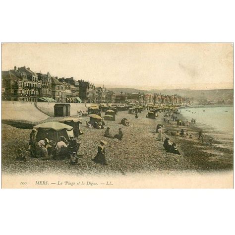 Carte Postale Ancienne Mers Les Bains La Plage Et La Digue