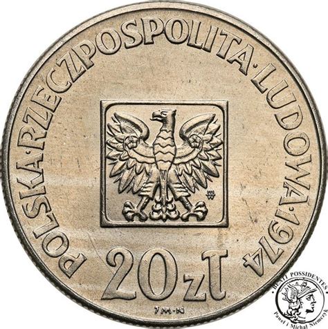 PRÓBA Nikiel 20 złotych 1974 XXX lat PRL st 1 archiwum niemczyk pl