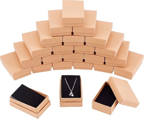 NBEADS 24 Pcs Cardboard Jewelry Boxes 8x5x2 5cm Jewellery Gift Boxes