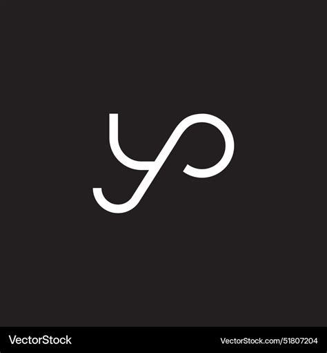 Letter Yp Thin Line Simple Geometric Logo Vector Image