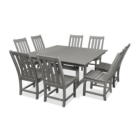 POLYWOOD Vineyard 9-Piece Gray Frame Patio Set in the Patio Dining Sets department at Lowes.com