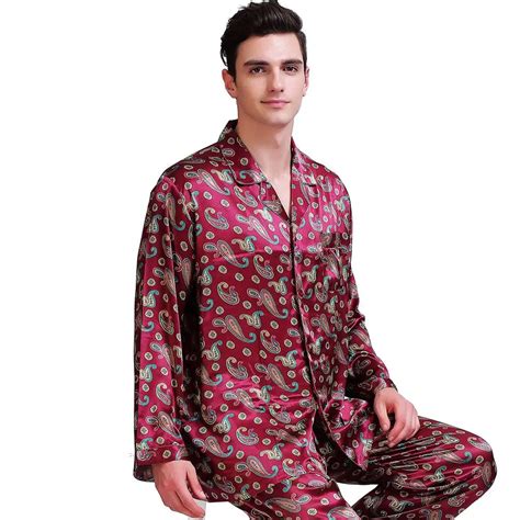 Mens Silk Satin Pajamas Set Pajama Pyjamas Pjs Sleepwear Set Loungewear