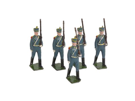 Five Vintage Britains Lead Soldiers