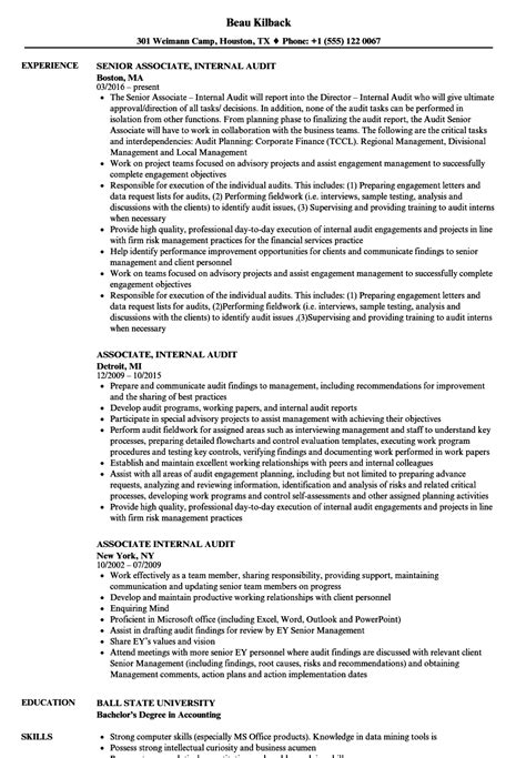 Internal Audit Resume Sample