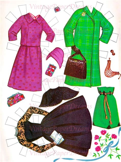 Vintage Paper Doll Printable Pdf Jpeg Miss World 60s 1960s Etsy