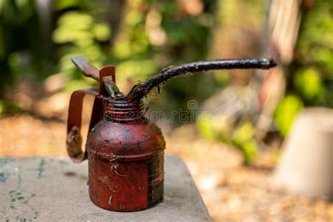 Old Antique Oiler For Engine Stock Photo Image Of Container Motor