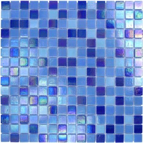 Cobalt Blue Iridescent Glass Tile Blend 34 X 34 Ceramic And Glass