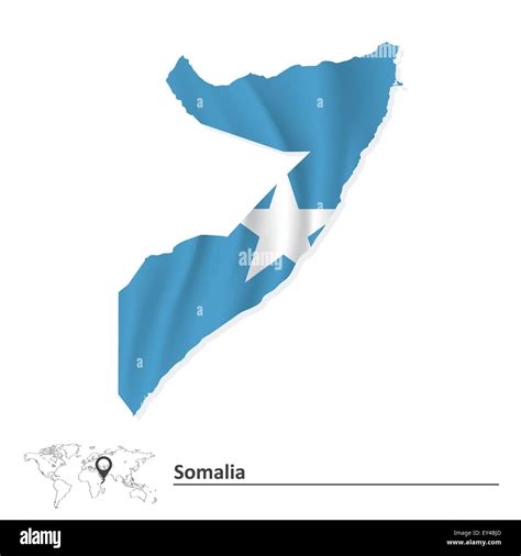 Map Of Somalia With Flag Vector Illustration Stock Vector Image And Art