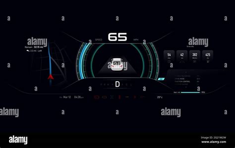 Car Dashboard Electric Vehicle Speedometer Futuristic Automobile