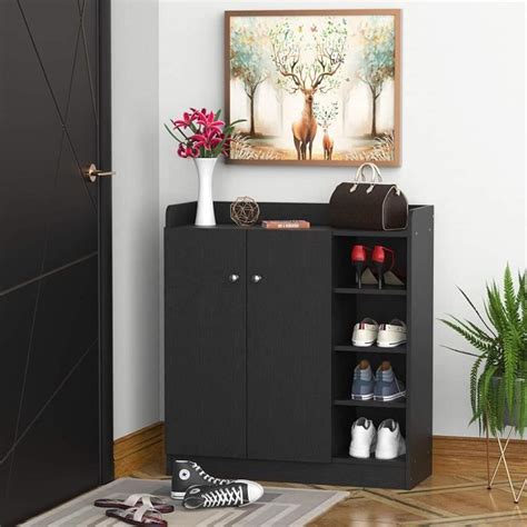 Homcom Armoire Etagere Meuble A Chaussures Tr S Pratique En Panneaux De