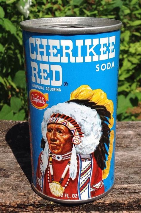 Vintage Cherikee Red Soda Can Empty Steel Pull Tab Indian Cotton Club