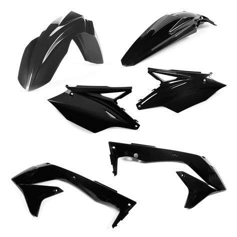 Kit Plastiques Acerbis Moto Cross Kawasaki Kxf Noir Kutvek