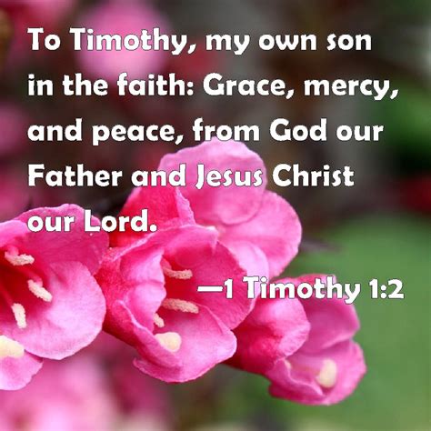 1 Timothy 12 To Timothy My Own Son In The Faith Grace Mercy And