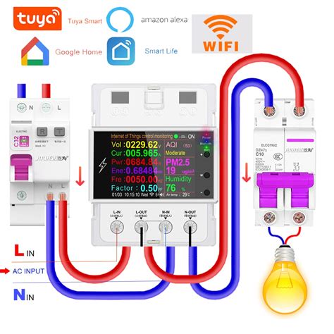 AT4PW Tuya WIFI BT Din Rail Smart Switch Remote Control AC 220V 110V BT