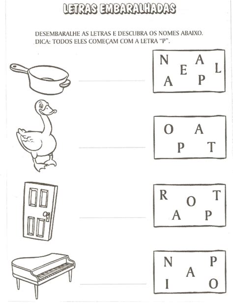 Cantinho de Atividades Escolares Profª Alexandra Atividades letra P