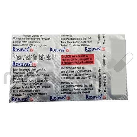 Buy Rosuvas Mg Tablet Online Uses Price Dosage Instructions Side