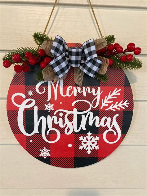 Christmas Door Hanger Christmas Decor Merry Christmas Door Hanger