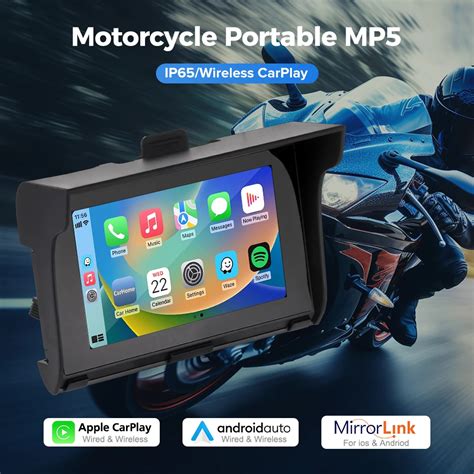 Kablosuz Kablolu Motosiklet CarPlay Android Oto Stereo Radyo 5 In