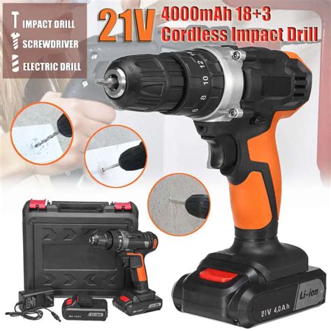 21v Two Speed Lithium Battery Rechargeable Cordless Drill Multi Function Electric Cordless