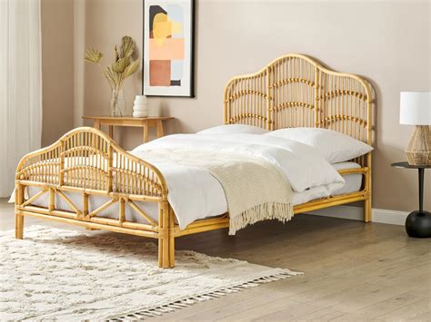 Letto Matrimoniale Rattan Color Legno Chiaro X Cm Domeyrot