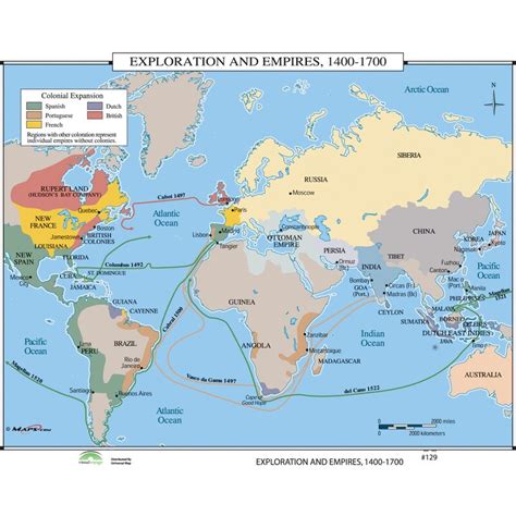 Universal Map World History Wall Maps - Exploration & Empires 1400 ...