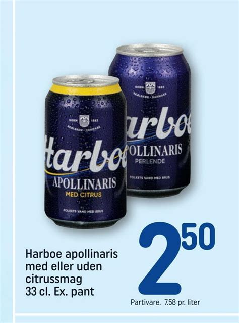 Harboe Apollinaris Med Eller Uden Citrussmag 33 Cl Ex Pant Tilbud Hos