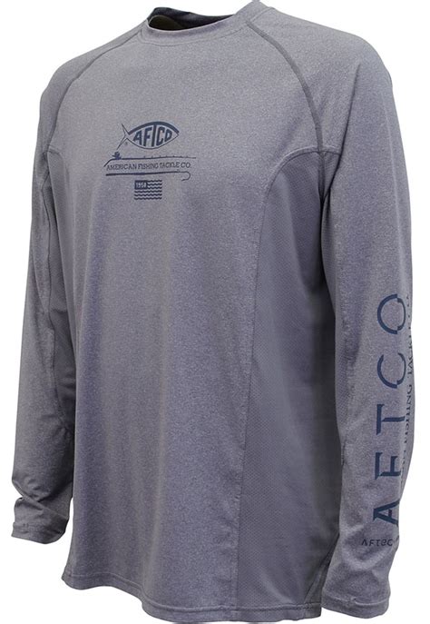 Aftco Barracuda Long Sleeve Shirt Gray Heather Xl Tackledirect