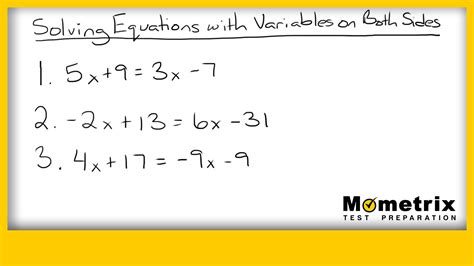 Solving Equations With Variables On Both Sides Video