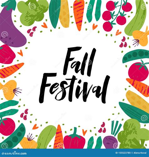 Fall Festival Flat Vector Banner Template Stock Vector Illustration