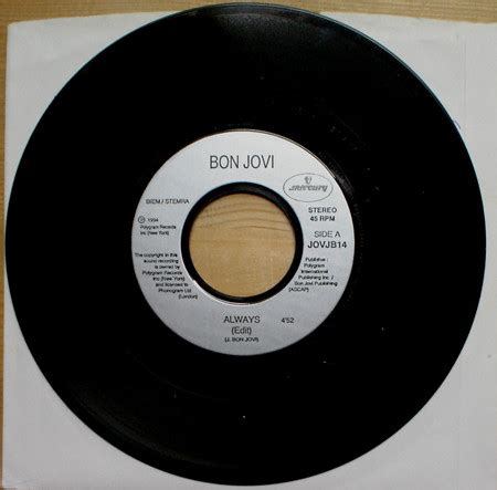 Bon Jovi - Always (Vinyl, 7", 45 RPM, Single, Jukebox) | Discogs